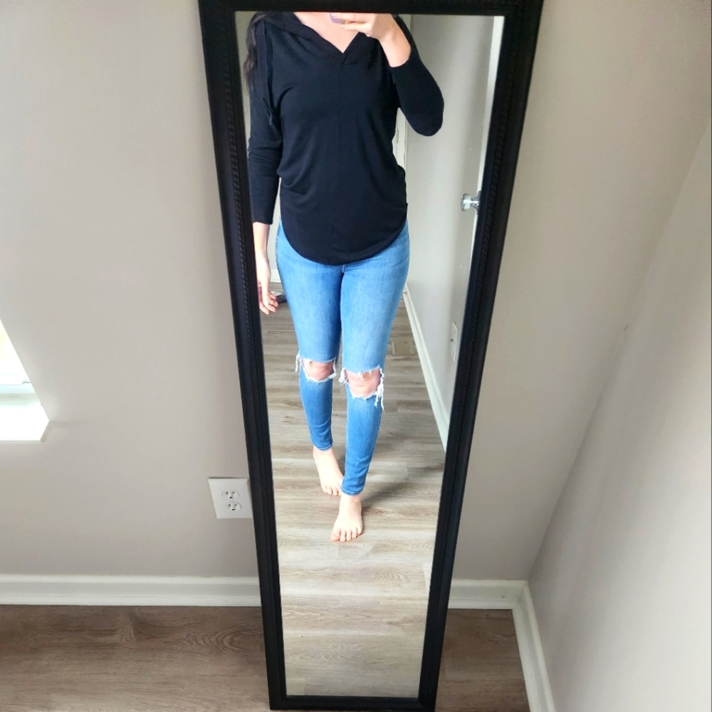 Loft Lou & Grey Soft Pullover Hoodie black size xxs
